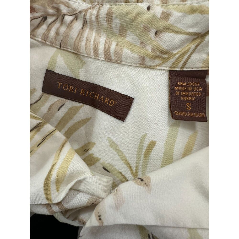 Tori Richard Men's Button Down Camp Aloha Hawaiian Shirt SZ S Palm Leaf Pattern - Picture 2 of 3